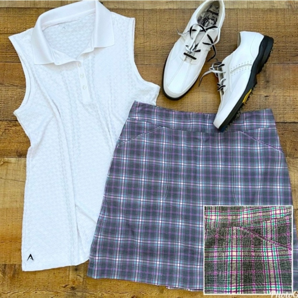 Peter Millar Skort Like New Oxford Purple Plaid - image 1